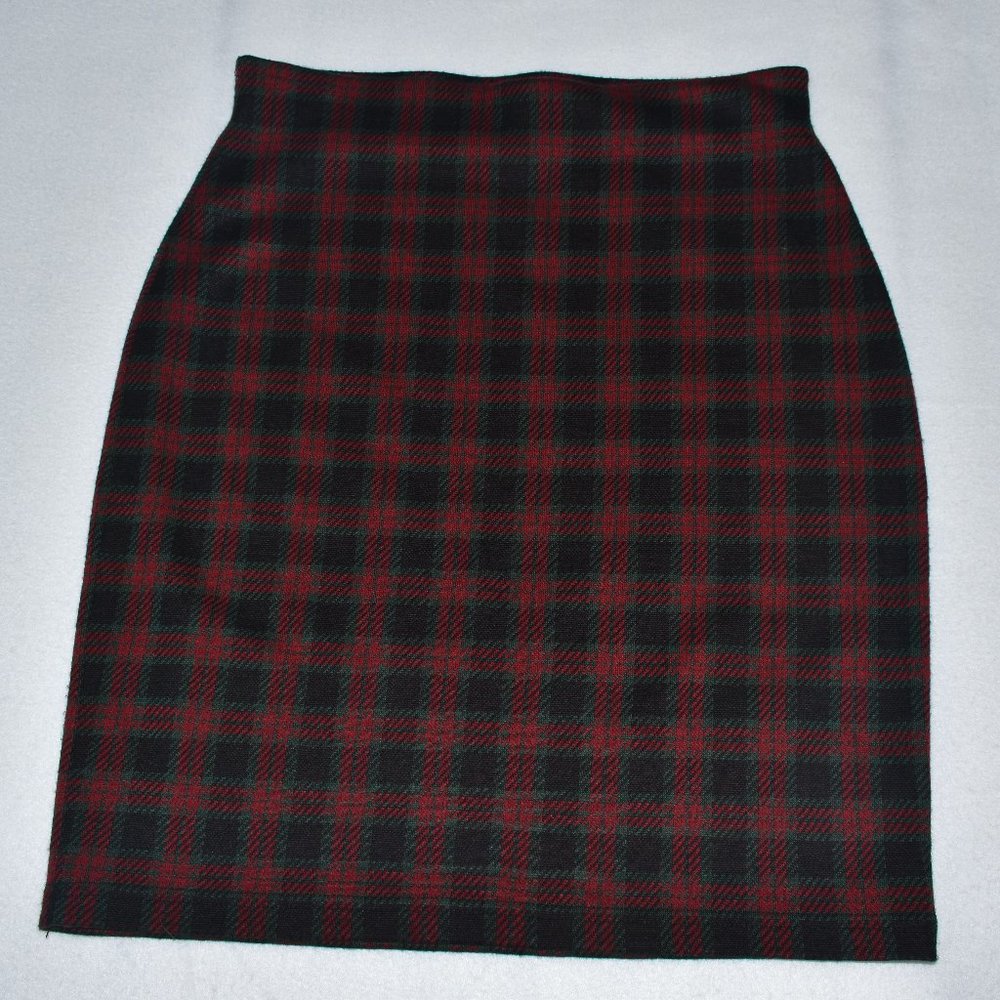 BHS pencil skirt, plaid red, green, black – Size 10